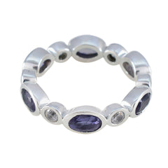 Iolite multiple Indian 925 Sterling Silver Blue Gemstone Minimal Eternity Band Jewelry
