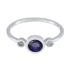 Iolite Trilogy Japanese 92.5 Silver Blue Gemstone Elegant  Abstract Ring Jewellery