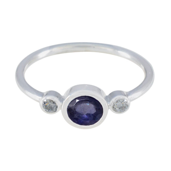 Iolite Trilogy Japanese 92.5 Silver Blue Gemstone Elegant  Abstract Ring Jewellery