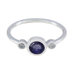 Iolite Trilogy Japanese 92.5 Silver Blue Gemstone Elegant  Abstract Ring Jewellery