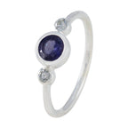 Iolite Trilogy Japanese 92.5 Silver Blue Gemstone Elegant  Abstract Ring Jewellery