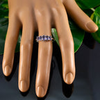 Iolite Penta Turkish 925 Silver Blue Gemstone Delicate Modern Ring Jewelry