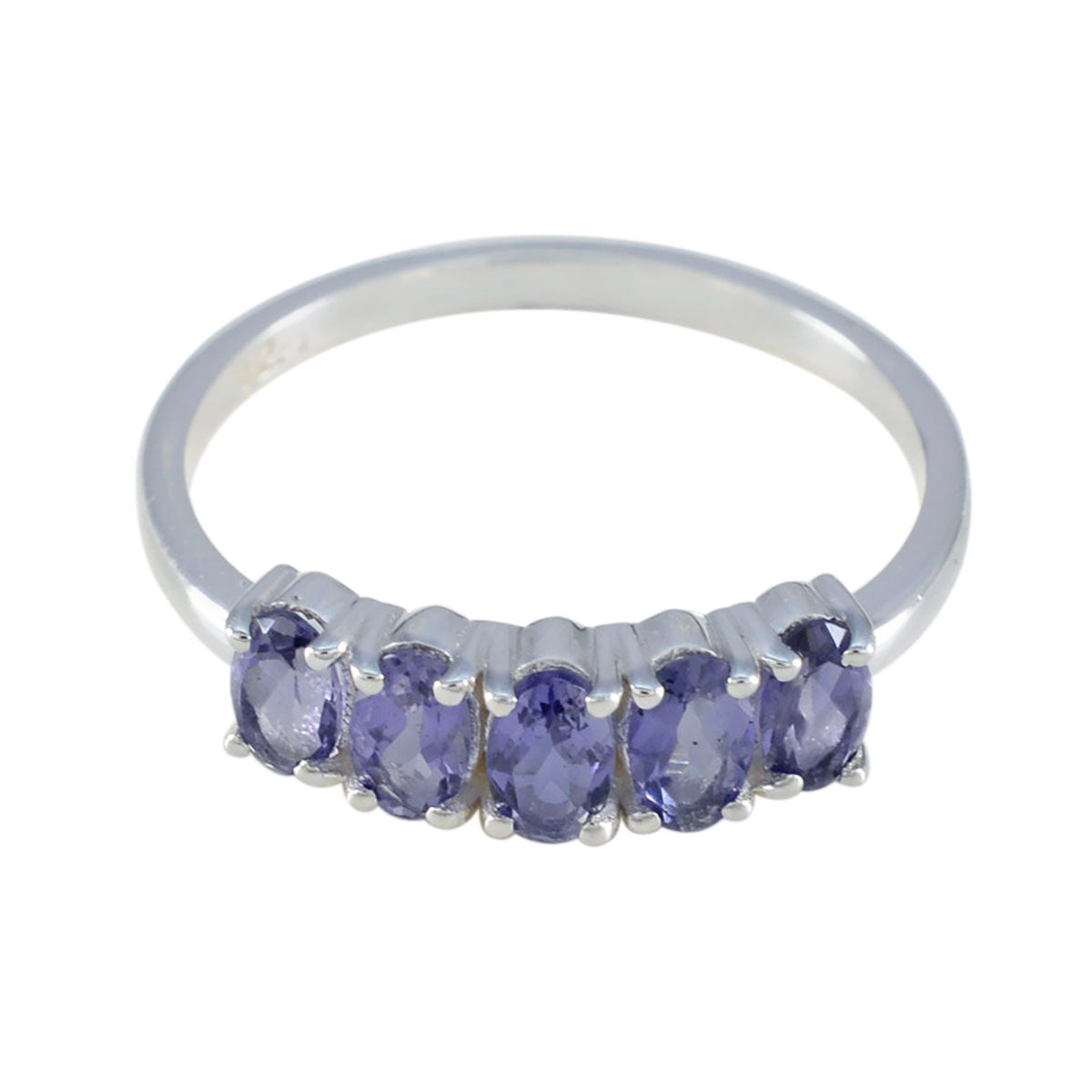 Iolith Penta Türkischer 925 Silber Blauer Edelstein Zarter moderner Ring Schmuck Hauptbild