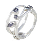 Iolite multiple African 925 Sterling Silver Blue Gems Mid weight Bubble Band Jewelry