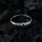 Iolite Penta Japanese 925 Silver Blue Gemstones Elegant  Trendy Ring Jewelry