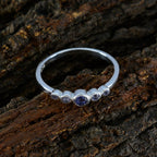 Iolite Penta Japanese 925 Silver Blue Gemstones Elegant  Trendy Ring Jewelry