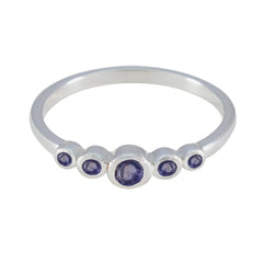 Iolite Penta Japanese 925 Silver Blue Gemstones Elegant  Trendy Ring Jewelry