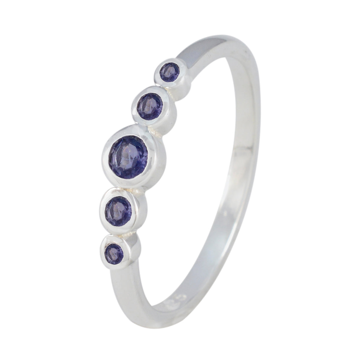 Iolite Penta Japanese 925 Silver Blue Gemstones Elegant  Trendy Ring Jewelry Второстепенное изображение товара