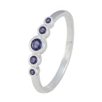 Iolite Penta Japanese 925 Silver Blue Gemstones Elegant  Trendy Ring Jewelry