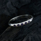 Iolite Penta Japanese Sterling Silver Blue Gems Elegant  Fairytale Ring Jewelry