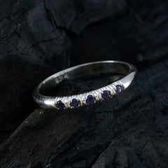 Iolite Penta Japanese Sterling Silver Blue Gems Elegant  Fairytale Ring Jewelry