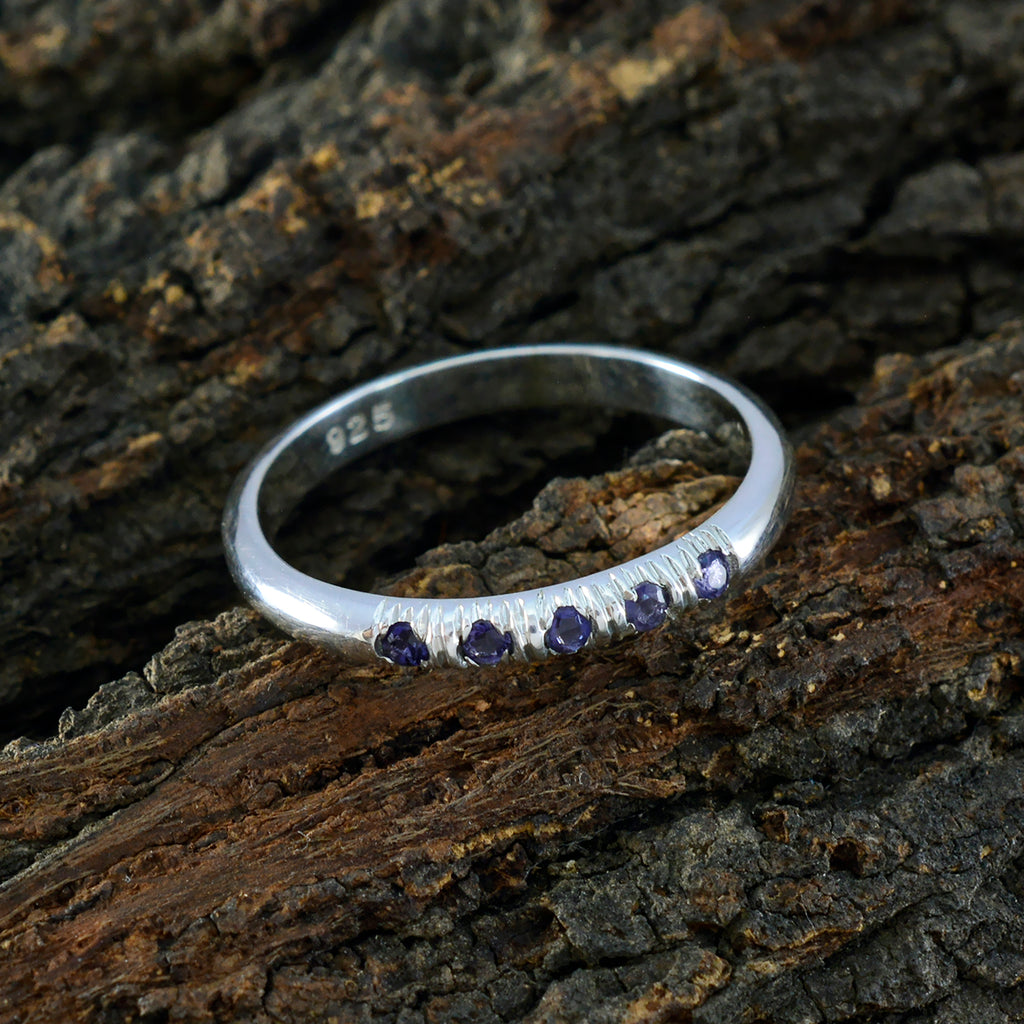 Iolite Penta Japanese Sterling Silver Blue Gems Elegant  Fairytale Ring Jewelry