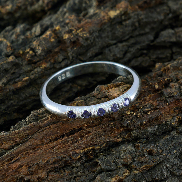 Iolite Penta Japanese Sterling Silver Blue Gems Elegant  Fairytale Ring Jewelry