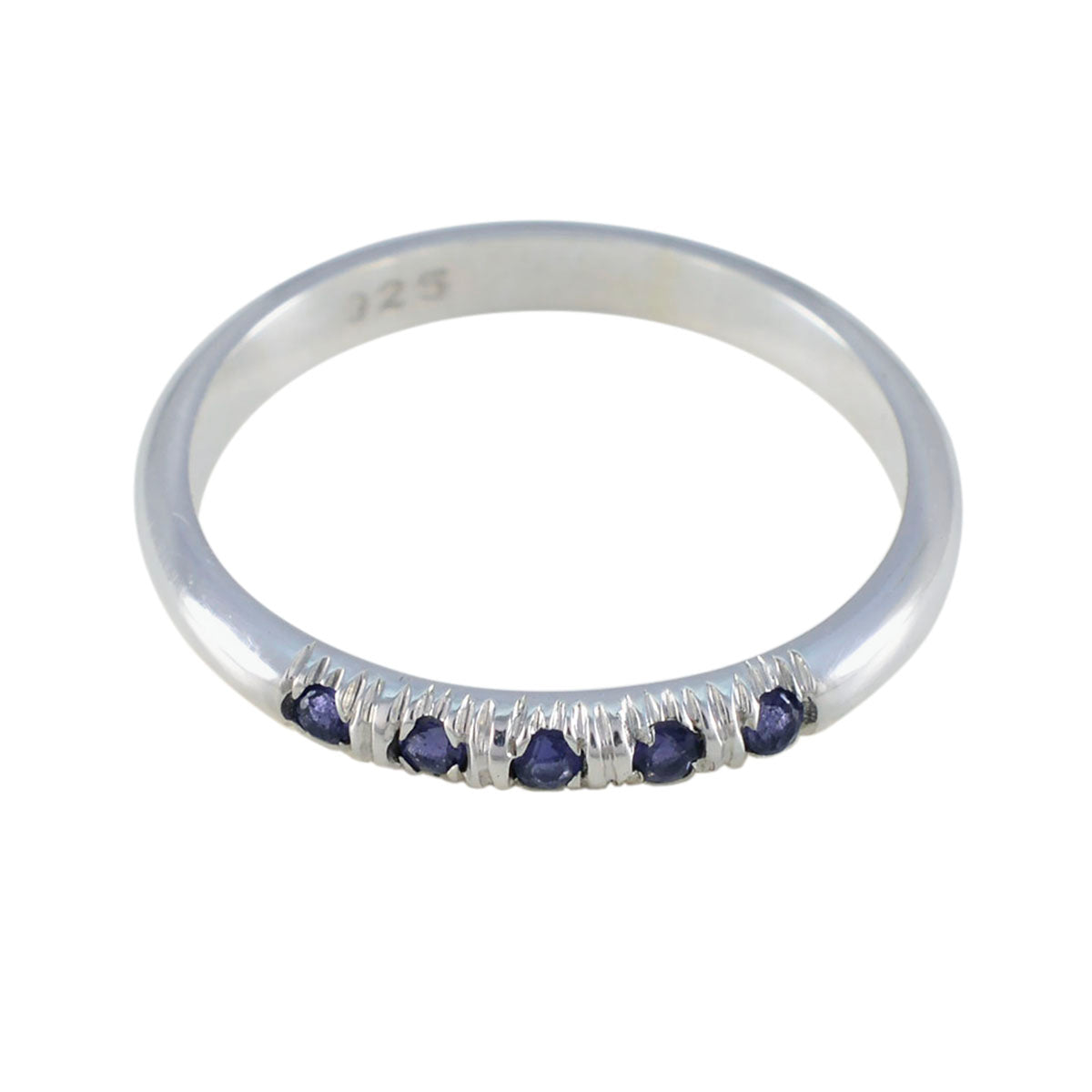 Iolite Penta Japanese Sterling Silver Blue Gems Elegant Fairytale Ring Jewelry Hoofdafbeelding