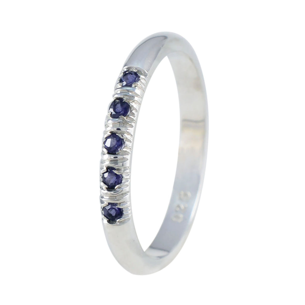 Iolite Penta Japanese Sterling Silver Blue Gems Elegant  Fairytale Ring Jewelry