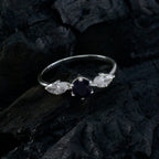 Iolite Trilogy American 925 Sterling Silver Blue Gems Elegant  Sophisticated Ring Jewelry