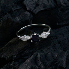 Iolite Trilogy American 925 Sterling Silver Blue Gems Elegant  Sophisticated Ring Jewelry