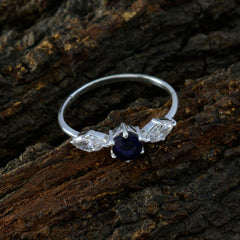 Iolite Trilogy American 925 Sterling Silver Blue Gems Elegant  Sophisticated Ring Jewelry