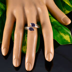 Iolite Toi et Moi Turkish 925 Silver Blue Gemstones Whisper thin Fairytale Ring Jewellery