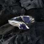 Iolite Toi et Moi Turkish 925 Silver Blue Gemstones Whisper thin Fairytale Ring Jewellery