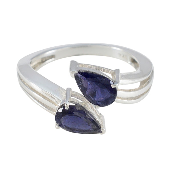 Iolite Toi et Moi Turkish 925 Silver Blue Gemstones Whisper thin Fairytale Ring Jewellery