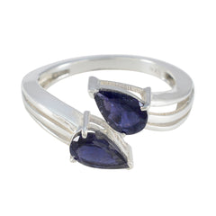 Iolite Toi et Moi Turkish 925 Silver Blue Gemstones Whisper thin Fairytale Ring Jewellery