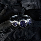 Iolite Trilogy Japanese 925 Silver Blue Gems Whisper thin Abstract Ring Jewellery