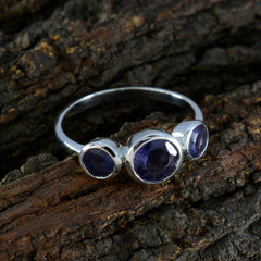 Iolite Trilogy Japanese 925 Silver Blue Gems Whisper thin Abstract Ring Jewellery
