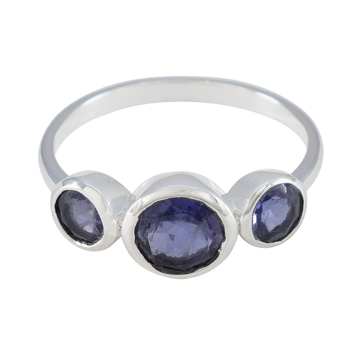 Iolite Trilogy Japanese 925 Silver Blue Gems Whisper thin Abstract Ring Jewellery