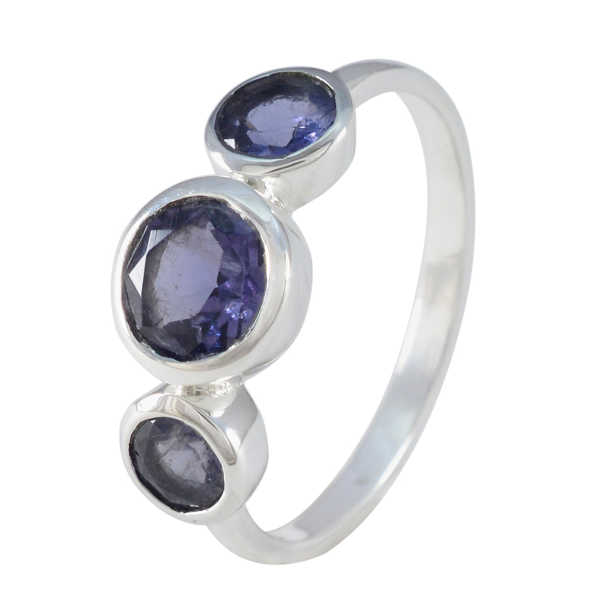 Iolite Trilogy Japanese 925 Silver Blue Gems Whisper thin Abstract Ring Jewellery