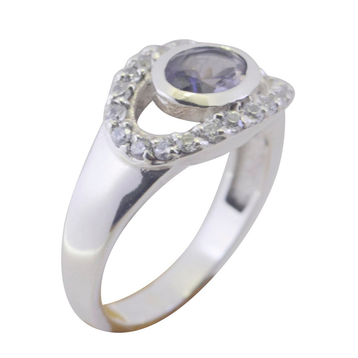 Iolite Halo Turkish 925 Silver Blue Gemstones Whisper-thin Boho Ring Jewellery Второстепенное изображение товара