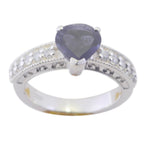 Iolite Halo Egyptian Sterling Silver Blue Gemstone Slim Graceful Ring Jewelry