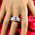 Iolite Halo Russian Sterling Silver Blue Gems Eye catching Modern Ring Jewellery