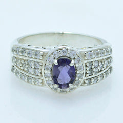 Iolite Halo Russian Sterling Silver Blue Gems Eye catching Modern Ring Jewellery