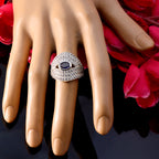 Iolite Halo Moroccan 925 Sterling Silver Blue Gemstones Versatile Contemporary Ring Jewelry