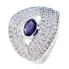 Iolite Halo Moroccan 925 Sterling Silver Blue Gemstones Versatile Contemporary Ring Jewelry