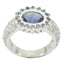 Iolite Halo African 92.5 Silver Blue Gemstones Minimal Romantic Ring Jewelry