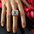 Iolite Halo Egyptian Sterling Silver Blue Gems Versatile Contemporary Ring Jewelry