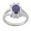 Iolite Halo Moroccan 925 Sterling Silver Blue Gems Tiny Abstract Ring Jewelry