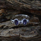 Iolite Halo Turkish Sterling Silver Blue Gems Dainty Romantic Ring Jewellery