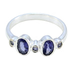Iolite Halo Turkish Sterling Silver Blue Gems Dainty Romantic Ring Jewellery