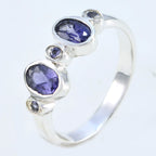 Iolite Halo Turkish Sterling Silver Blue Gems Dainty Romantic Ring Jewellery