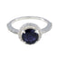 Iolite Halo African 92.5 Silver Blue Gemstone Slim Modern Ring Jewelry