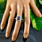 Iolite Halo Moroccan 925 Sterling Silver Blue Gemstones Minimal Trendy Ring Jewelry