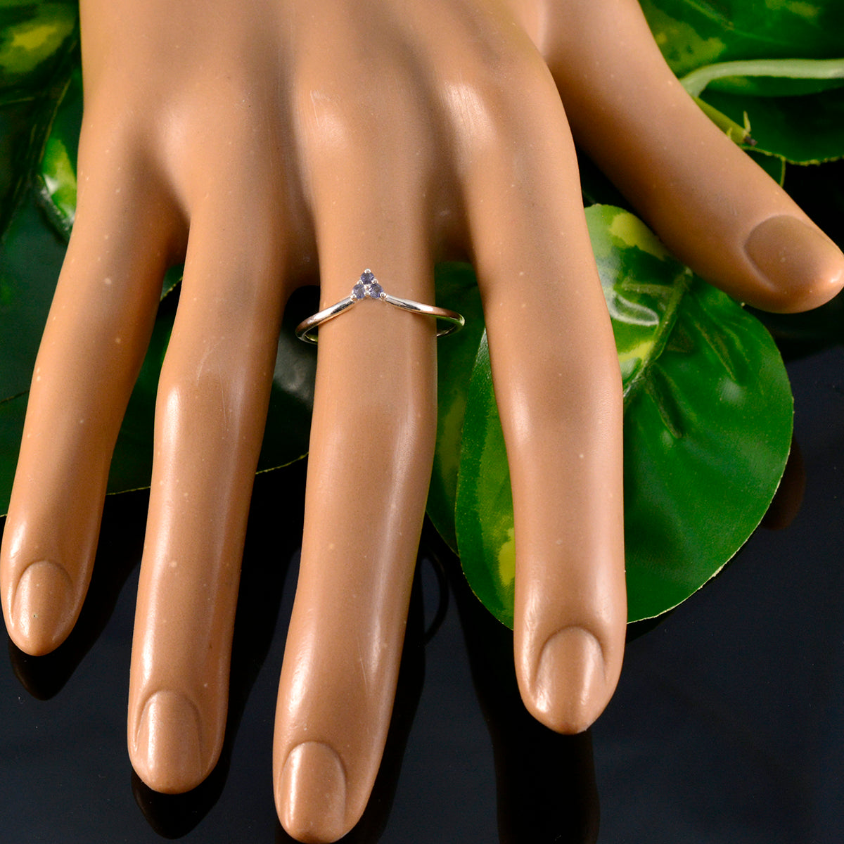 Iolite Trilogy Turkish 925 Silver Blue Gemstones Minimalist Glamorous Ring Jewellery