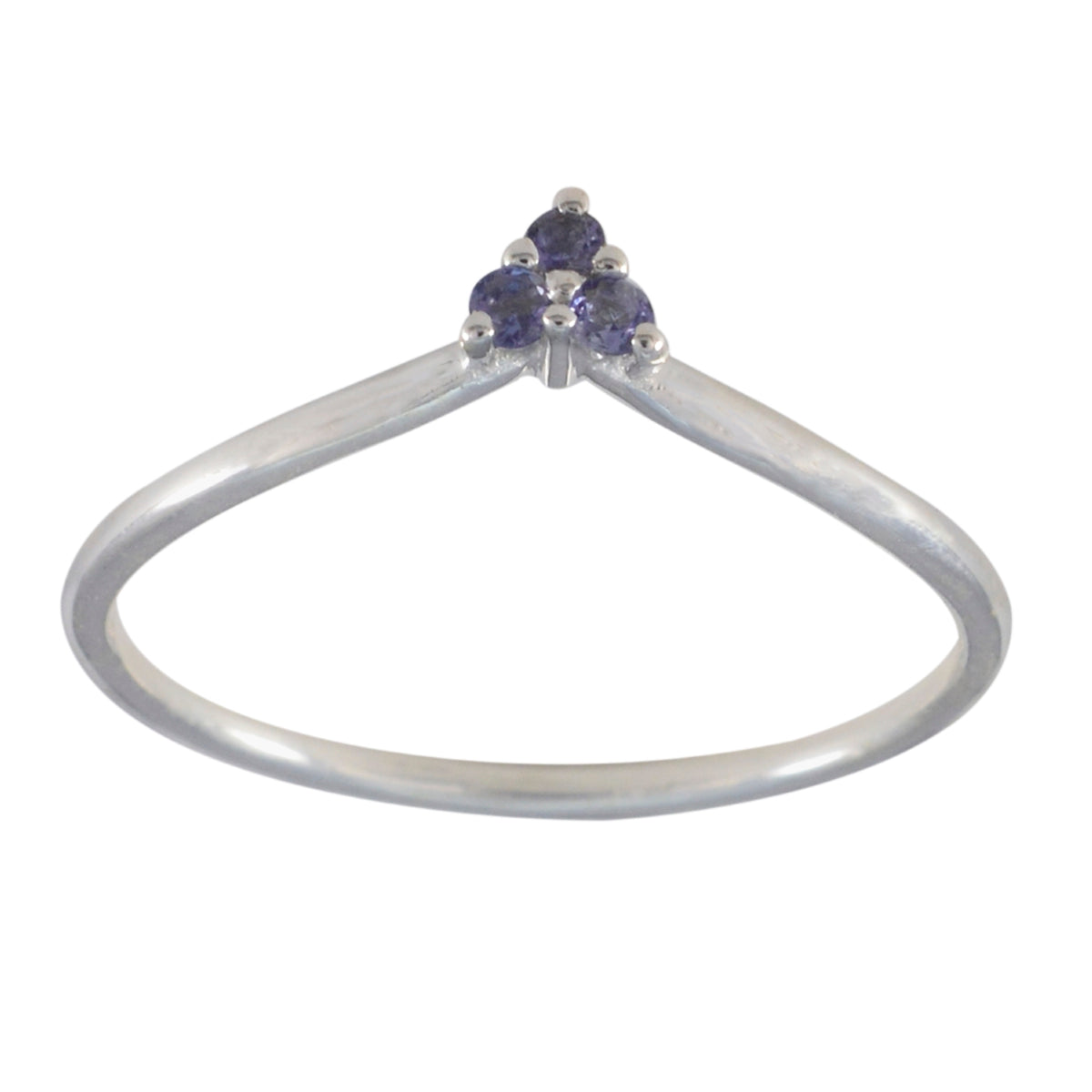 Iolite Trilogy Turkish 925 Silver Blue Gemstones Minimalist Glamorous Ring Jewellery