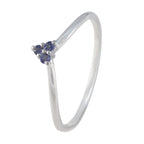Iolite Trilogy Turkish 925 Silver Blue Gemstones Minimalist Glamorous Ring Jewellery