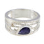 Iolite Halo Moroccan Silver Blue Gemstones Eye catching Modern Ring Jewelry
