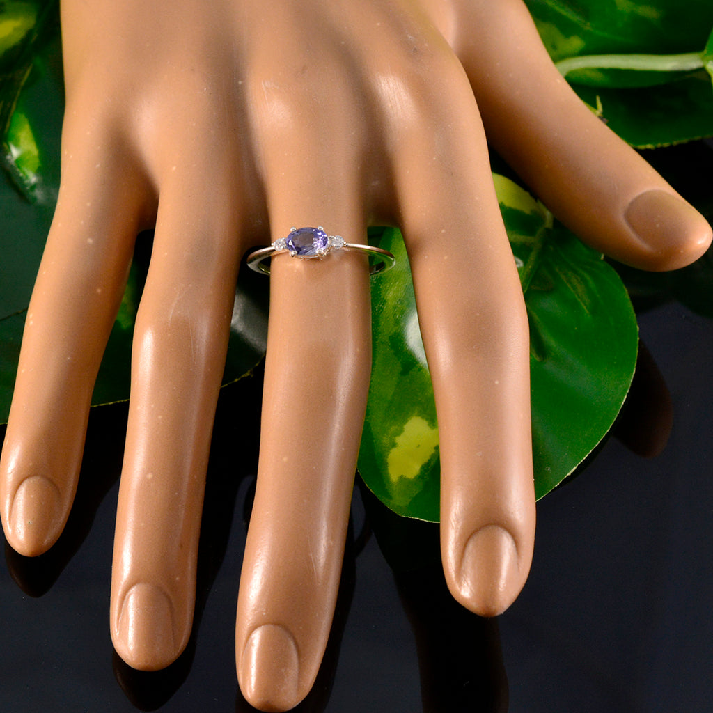 Iolite Halo Turkish 92.5 Silver Blue Gemstones Elegant  Sophisticated Ring Jewellery