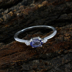 Iolith Halo Türkischer 92,5 Silber Blaue Edelsteine Eleganter, anspruchsvoller Ringschmuck